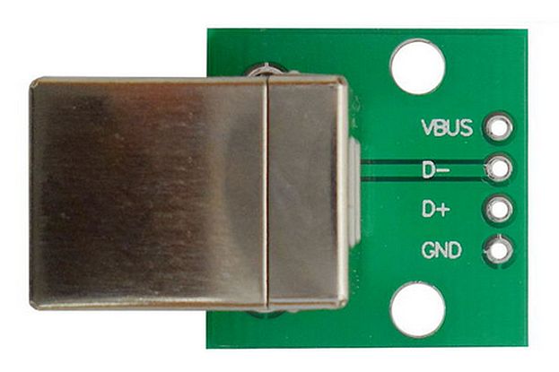 Voeding en Interface module USB-B female bovenkant